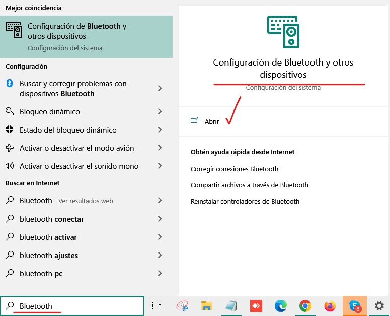 configuracion bluetooth en infocomputer